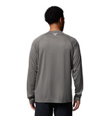 Columbia Men's PFG Terminal Tackle Long Sleeve Tee Charcoal detail view