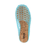 Mia Women's Darby Jelly Slip-ons Turquoise detail view