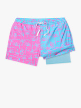 Chubbies Boys' Lined Classic Swim Trunk The Pacific Grids front view