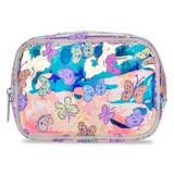 Iscream Bright Butterflies clear cosmetic bag with colorful butterfly design