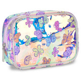 Iscream Bright Butterflies Clear Cosmetic Bag with colorful butterfly print design