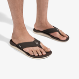 The Olukai Men's 'Ahi Kai Sandals in Dark Java