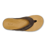 The Olukai Men's Tuahine Palm Sandals in Dark Java and Golden Sand