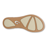 The Olukai Women's Hoʻopio Malua Sandals in Bright White and Warm Sand