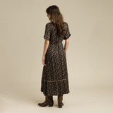 Sendero Provisions Co. Women's La Dahlia Maxi Dress in Black Floral back view
