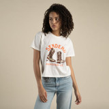 Sendero Provisions Co. Women's High Stepper Tee in White, back view