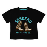 Sendero Provisions Co. Women's High Stepper Tee in Black, front view