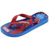 Havaianas Kids' Top Marvel Flip Flops Brilliant Blue front view