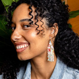 Ink & Alloy Delilah Poppies Beaded Fringe Earrings