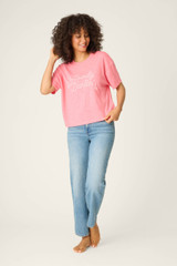 PJ Salvage Women's Western Blooms Shirt Sleeve Tee back view