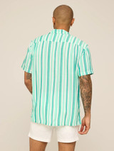 Chubbies Men's Rayon Sunday Shirt in The Bayside Stripe