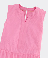 Vineyard Vines Girls' Tilly Harbor Dress in Bahama Breeze Stripe side view
