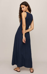 Z Supply Women's Charlotte Rib Midi Dress in Eclipse back view