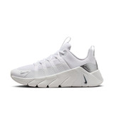 Nike Women's Free Metcon 7 Workout Shoes in White and Metallic Silver lateral view