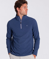 Criquet Men's Seersucker Performance Pullover - Navy