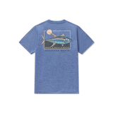 Southern Marsh Boys' FieldTec Pro Heathered Atun De Sol Tee Oxford Blue back