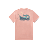 Southern Marsh Men's FieldTec Pro Heathered Atun De Sol Tee Coral back