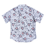 Western Aloha Men's Folk Hibiscus Short Sleeve Western Shirt in White front view