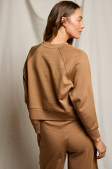 perfectwhitetee Women's Nell Travel Pullover in Mocha