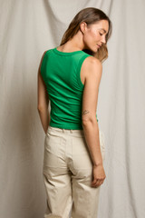 perfectwhitetee Women's Khara Crispy Tank Top Grass back view