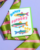 And Here We Are Rainbow Trouts Father's Day Card detail view