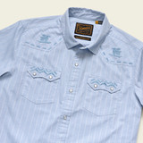 Howler Brothers Men's Crosscut Deluxe Shortsleeve Shirt - Surfbird : Sky Oxford Dobby