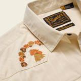 Howler Brothers Men's Crosscut Deluxe Shortsleeve Shirt Fowl Play Off White Dobby detail