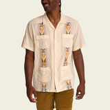Howler Brothers Men's Guayabera Shirt Oatmeal detail view