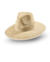 Hemlock Lana Straw Lifeguard Hat in Sand three-quarter view