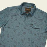 Howler Brothers Men's Ranchero Tech Polo Sea Rodeo Iron Blue back view