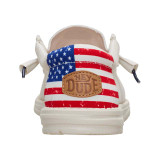 HeyDude Men's Wally Americana II Shoes Bone White side view