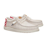 HeyDude Men's Wally Americana II Shoes Bone White sole view