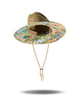 Hemlock Little Kids' Straw Lifeguard Hat Aloha Tropics back view