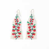 Ink & Alloy Delilah Tomato Beaded Fringe Earrings detail view