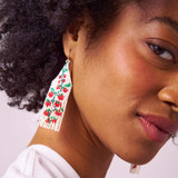 Ink & Alloy Delilah Tomato Beaded Fringe Earrings front view
