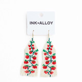 Ink & Alloy Delilah Tomato Beaded Fringe Earrings side view
