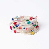 Ink & Alloy Sage Multi-Color Flower Beaded 10 Strand Stretch Bracelets wrist wear view