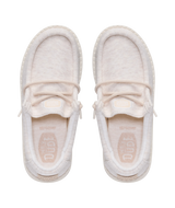 HeyDude Kids' Wally Youth Jersey Shoes Oatmeal angled view