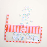 The Darling Effect Mahjong Tile Keeper Pouch in Sicily Stripes Pink