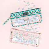 The Darling Effect Mahjong Tile Keeper Pouch in It's Mahj Time Pink and Teal