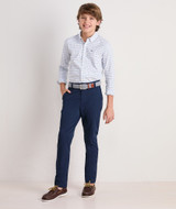 Vineyard Vines Boys' Performance On-The-Go Pants Blue Blazer front detail