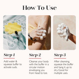 Spongellé Men's Extreme Buffer with Black Exfoliating Scrubber Instructions