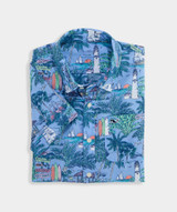 The Vineyard Vines Boys' Printed Cotton Short Sleeve Shirt in Keys Toucan