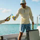 Howler Brothers Men's Deep Set Boardshorts in Palmetto Prophecy : Storm Blue