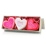 Spongellé Heart Travel Buffer Trio Gift Set texture closeup