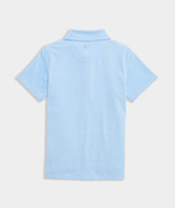 The Vineyard Vines Boys' Performance Printed Sankaty Polo in the Micro Whale Print