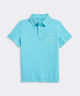 The Vineyard Vines Boys' Garment-Dyed Surf Polo in Turqs