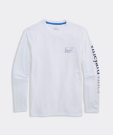 The Vineyard Vines Boys' Burgee Whale Longsleeve Harbor Sun Tee in White