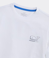 Vineyard Vines Boys' Burgee Whale Longsleeve Harbor Sun Tee in White detail view