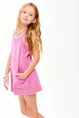 Good Girl Girls' Mineral Wash Mini Dress in Pink